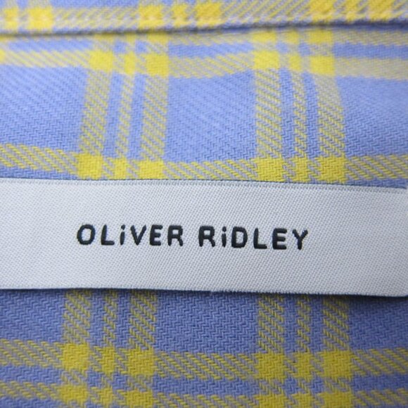 NWT Oliver Ridley Frank Plaid LS Sport Shirt in Periwinkle Blue 17.5x36 XL NEW - Picture 3 of 6